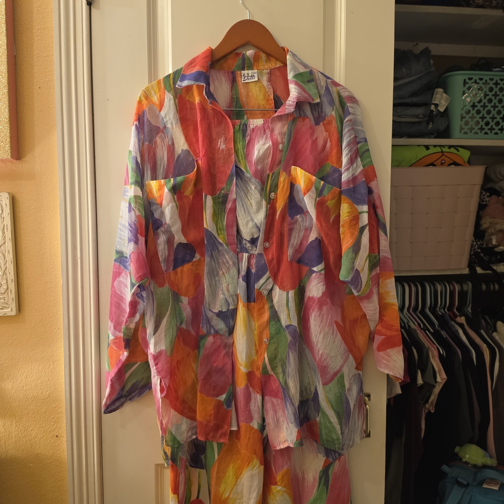 Dotti Vibrant Multicolor Button-Up Shirt & Romper